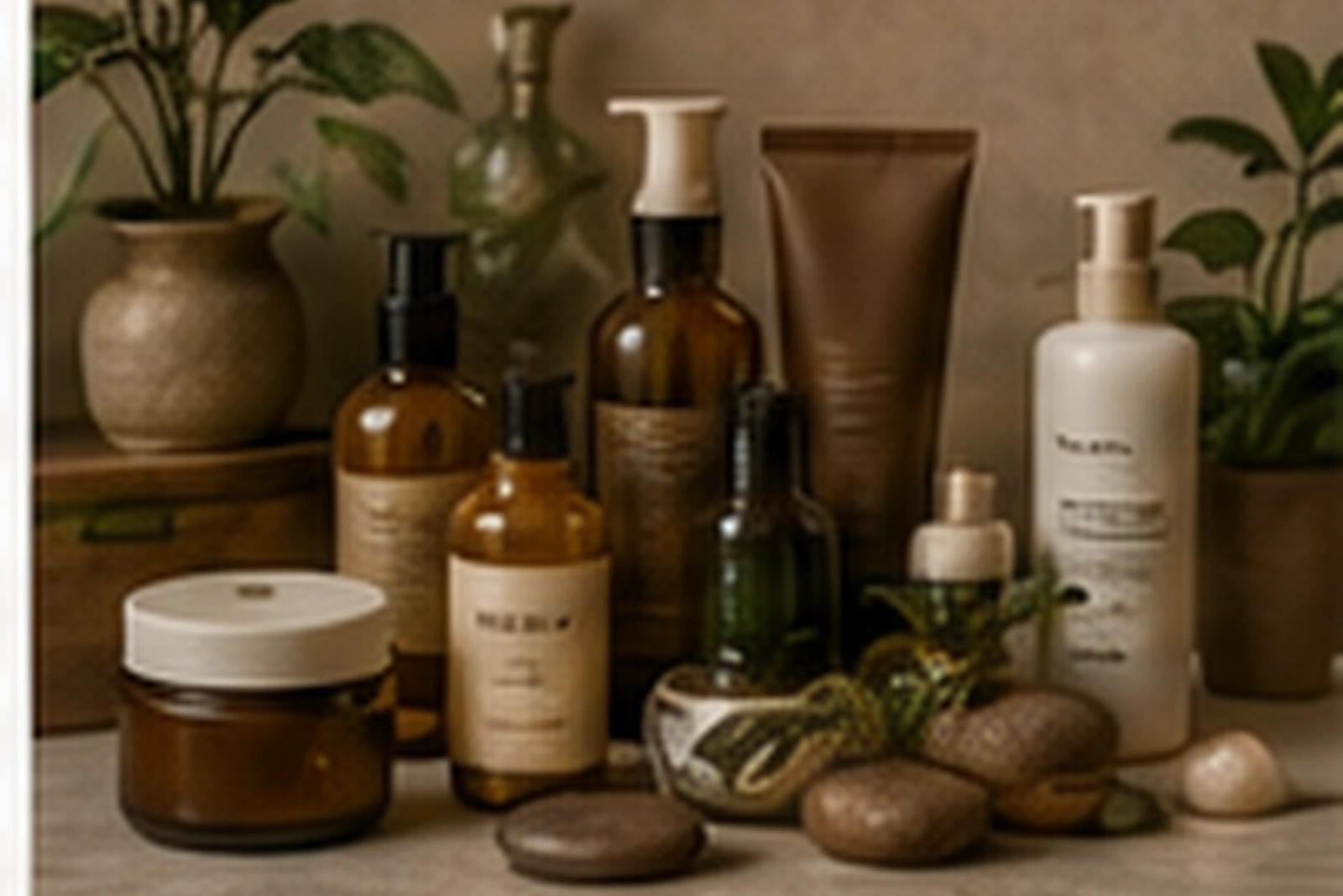 Elegant spa products and towels